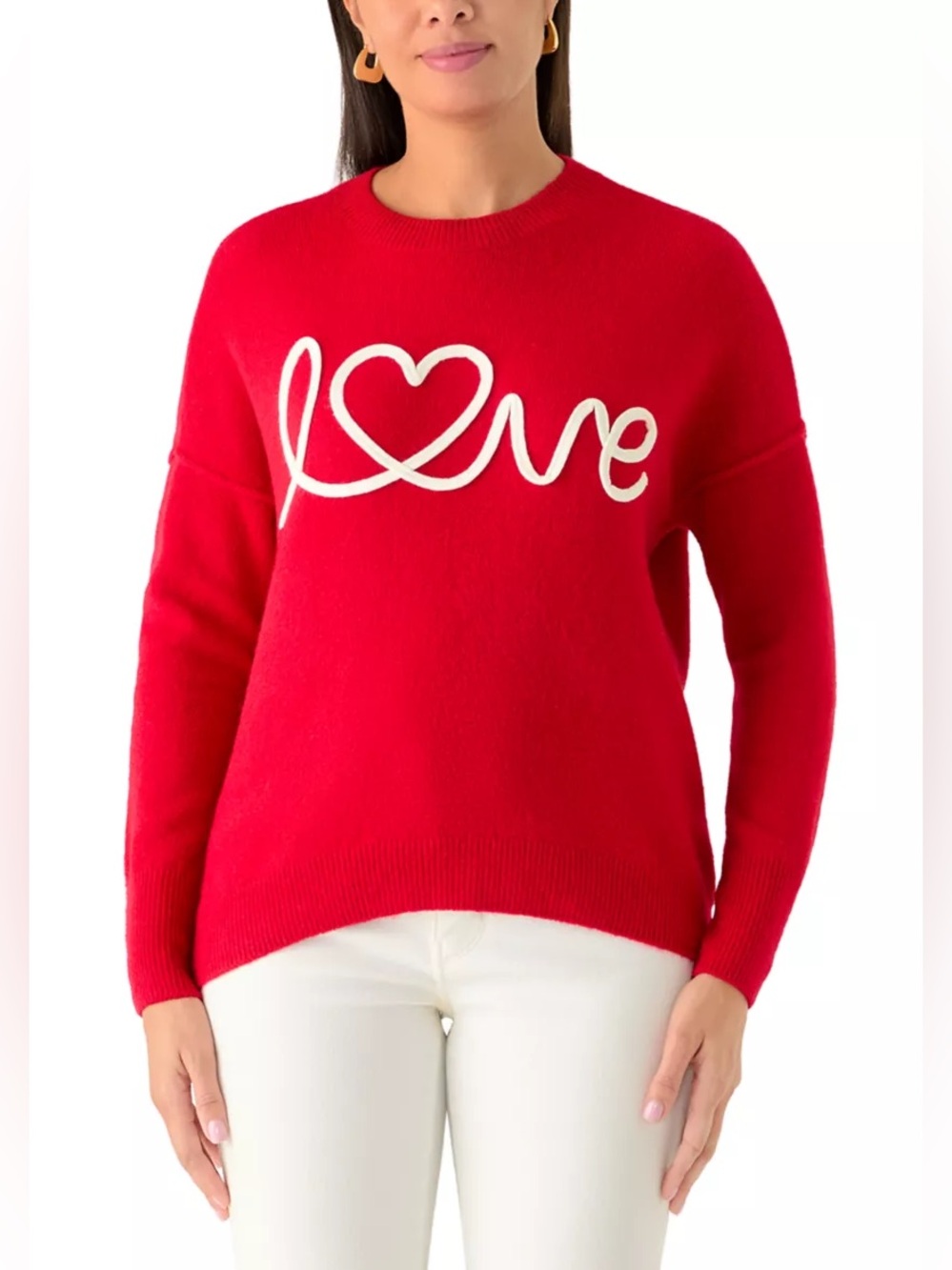 Cece Red 'Love' Crewneck Sweater - Women's Cozy Knit